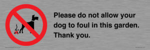 Please do not allow your dog to foul in this garden. Thank you.